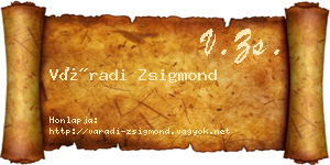 Váradi Zsigmond névjegykártya